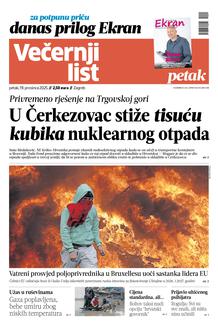 Večernji list naslovnica