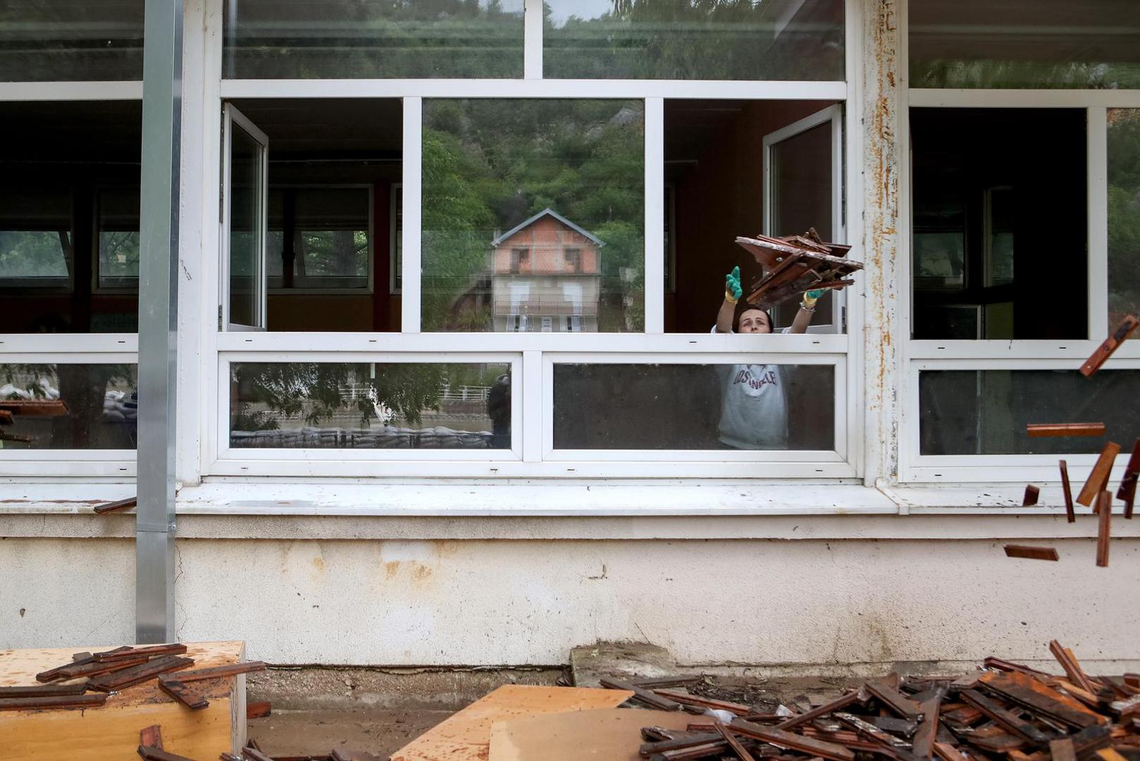 16.05.2023., Obrovac - Srednja skola u Obrovcu pretrpjela je veliku stetu Photo: Sime Zelic/PIXSELL