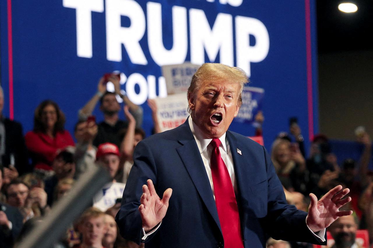 FILE PHOTO: Republican presidential candidate and former U.S. President Donald Trump holds rally in Richmond
