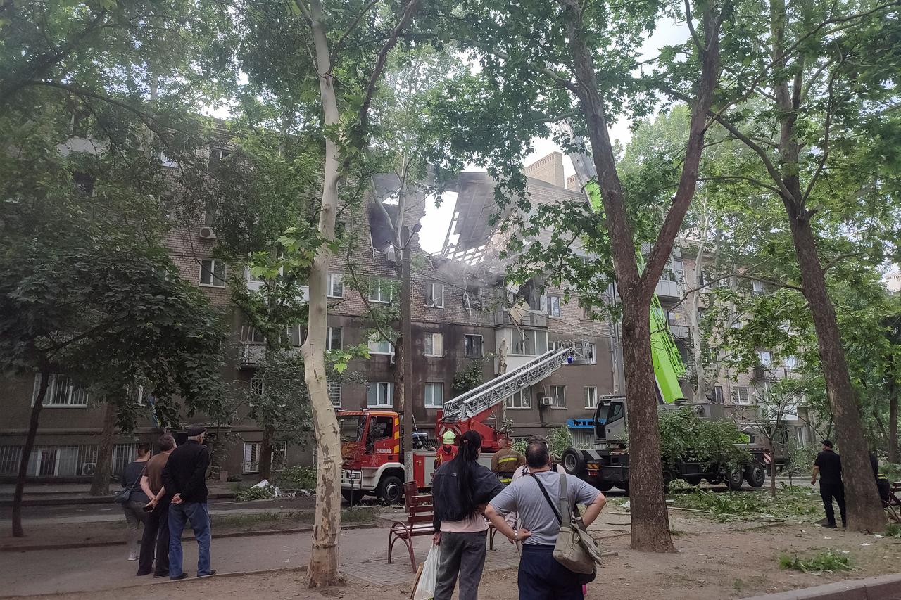 Aftermath of a Russian drone attack in Mykolaiv