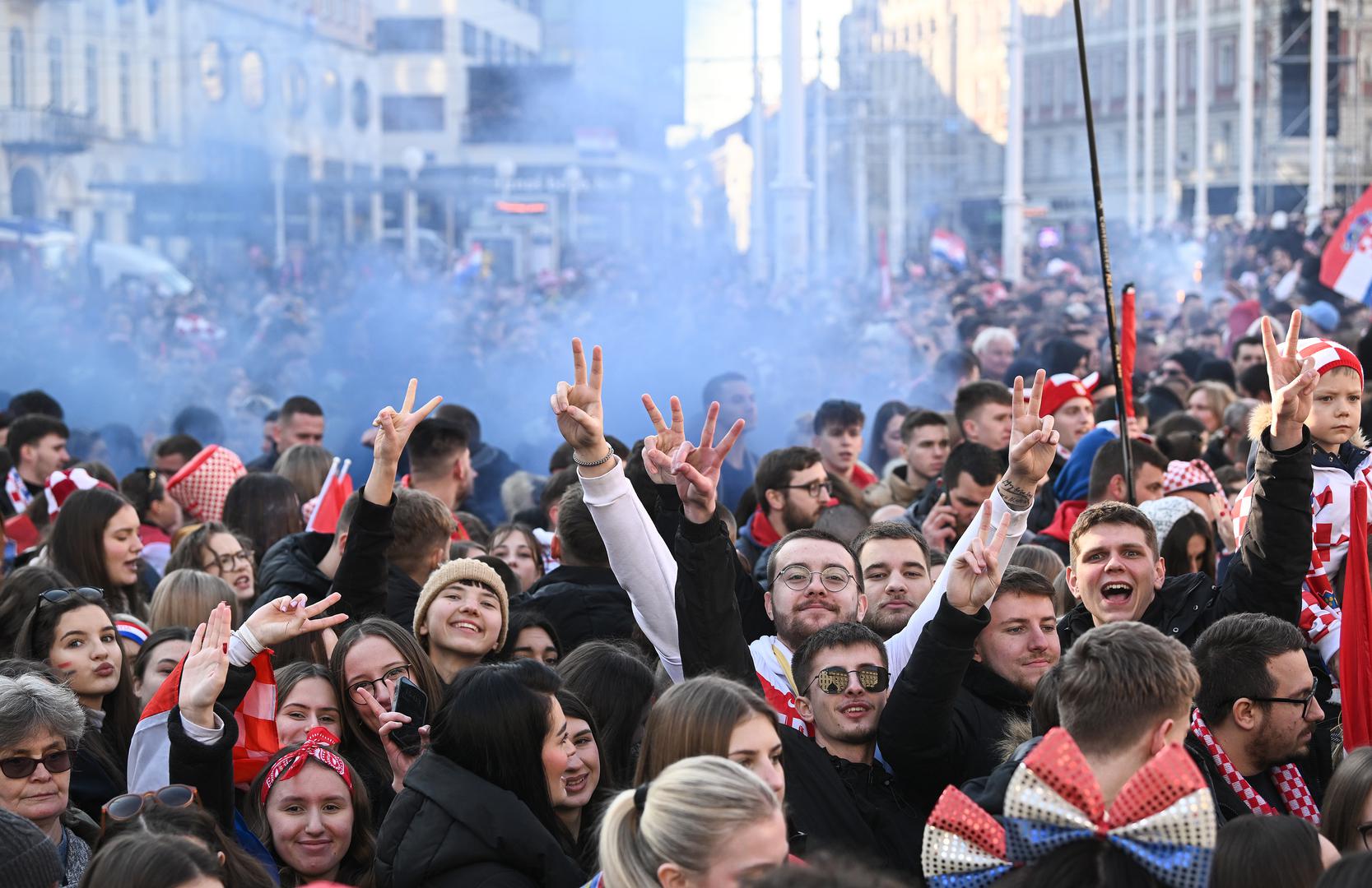 03.02.2025., Zagreb - Svecani docek hrvatske rukometne reprezentacije u Zagrebu nakon osvojenog drugog mjesta na Svjetkom prvenstvu.
 Photo: Marko Lukunic/PIXSELL
