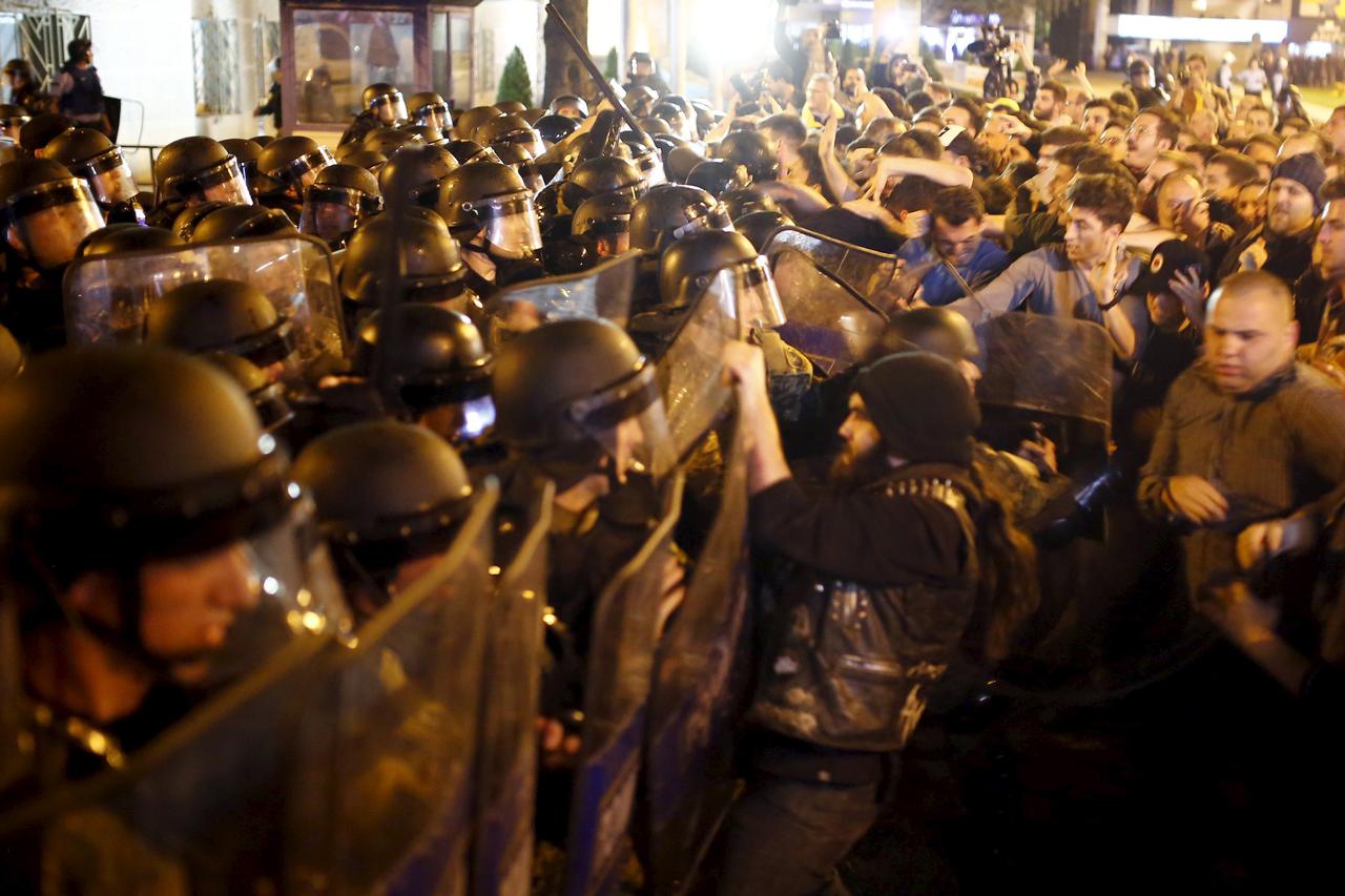 prosvjed, skoplje, makedonija