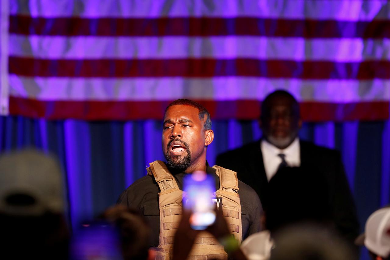 FILE PHOTO: Rapper Kanye West holds his first rally in support of his presidential bid in North Charleston
