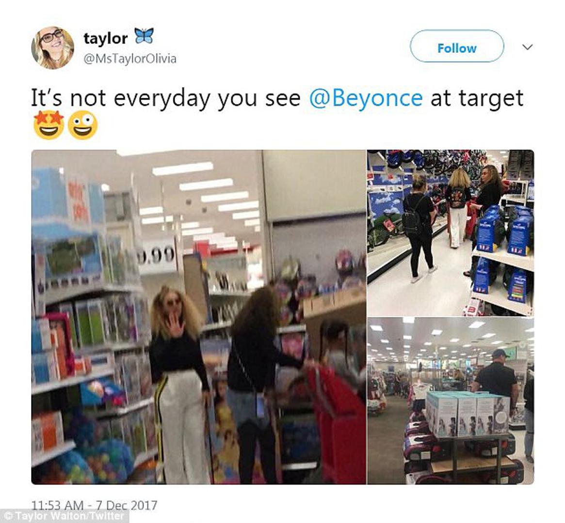 'Ne vidiš svaki dan Beyonce u Targetu', napisala je jedna korisnica Twittera koja je prepoznala poznatu pjevačicu.