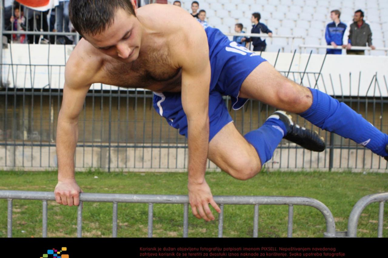 '08.05.2010., stadion Poljud, Split - Nogometna utakmica 29. kola 1. HNL izmedju NK Hajduk i NK Medjimurje. Goran Jozinovic,strijelaca za Hajduk. Photo: Ivo Cagalj/PIXSELL '
