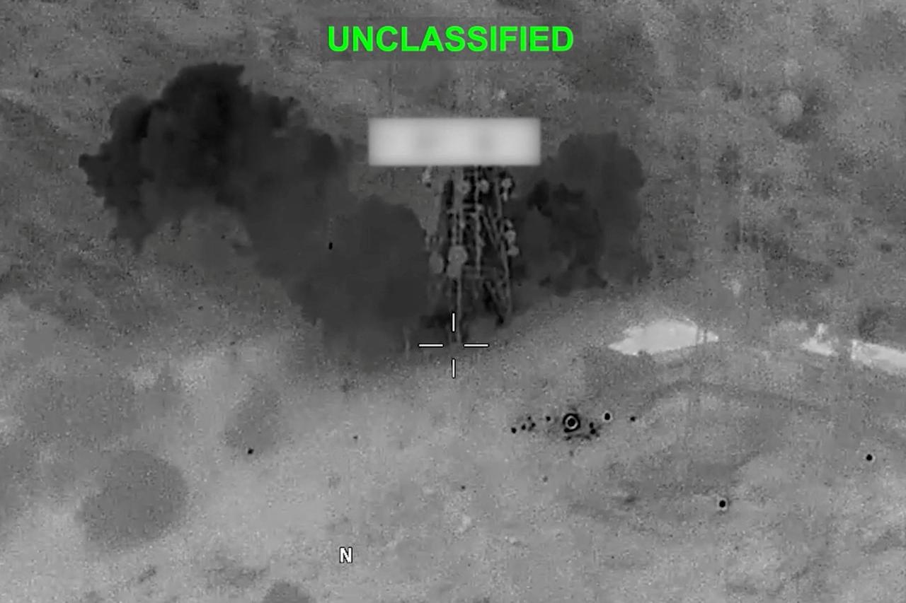 Explosions at an unknown location, during what U.S. Central Command says are strikes on Iran