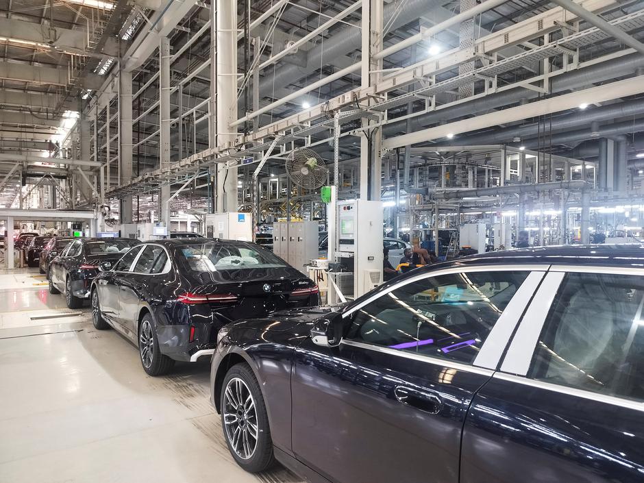 BMW cars at BMW's manufacturing plant in Chennai