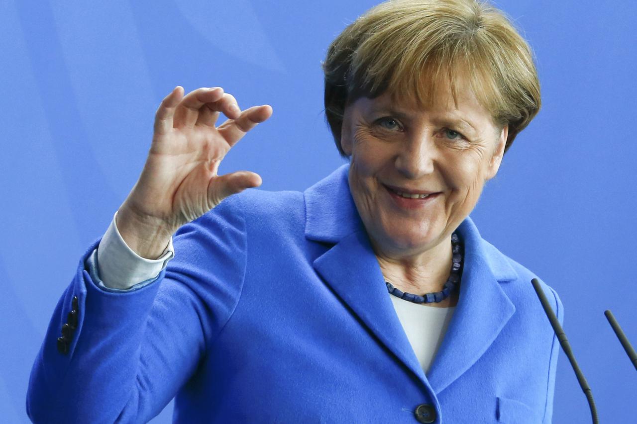German Chancellor Angela Merkel addresses a news conference following talks with U.N. Secretary General Ban Ki-moon at the Chancellery in Berlin, Germany, March 8, 2016.   
