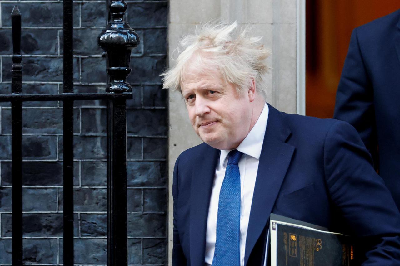 British Prime Minister Boris Johnson leaves Downing Street, in London