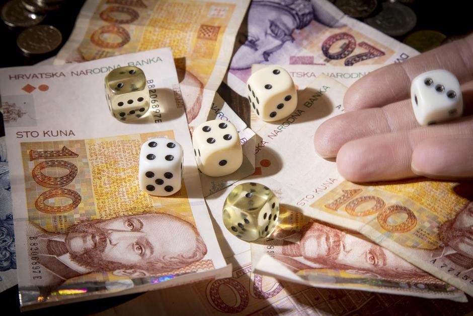 Ilustracija ovisnosti o kockanju, narkoticima i alkoholu