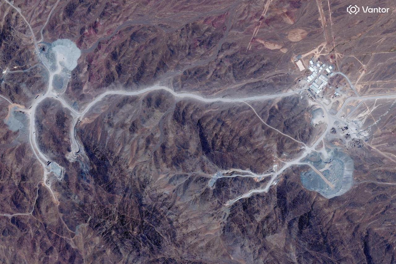 FILE PHOTO: A satellite image of Natanz nuclear facility and Pickaxe Mountain, near Natanz in Iran