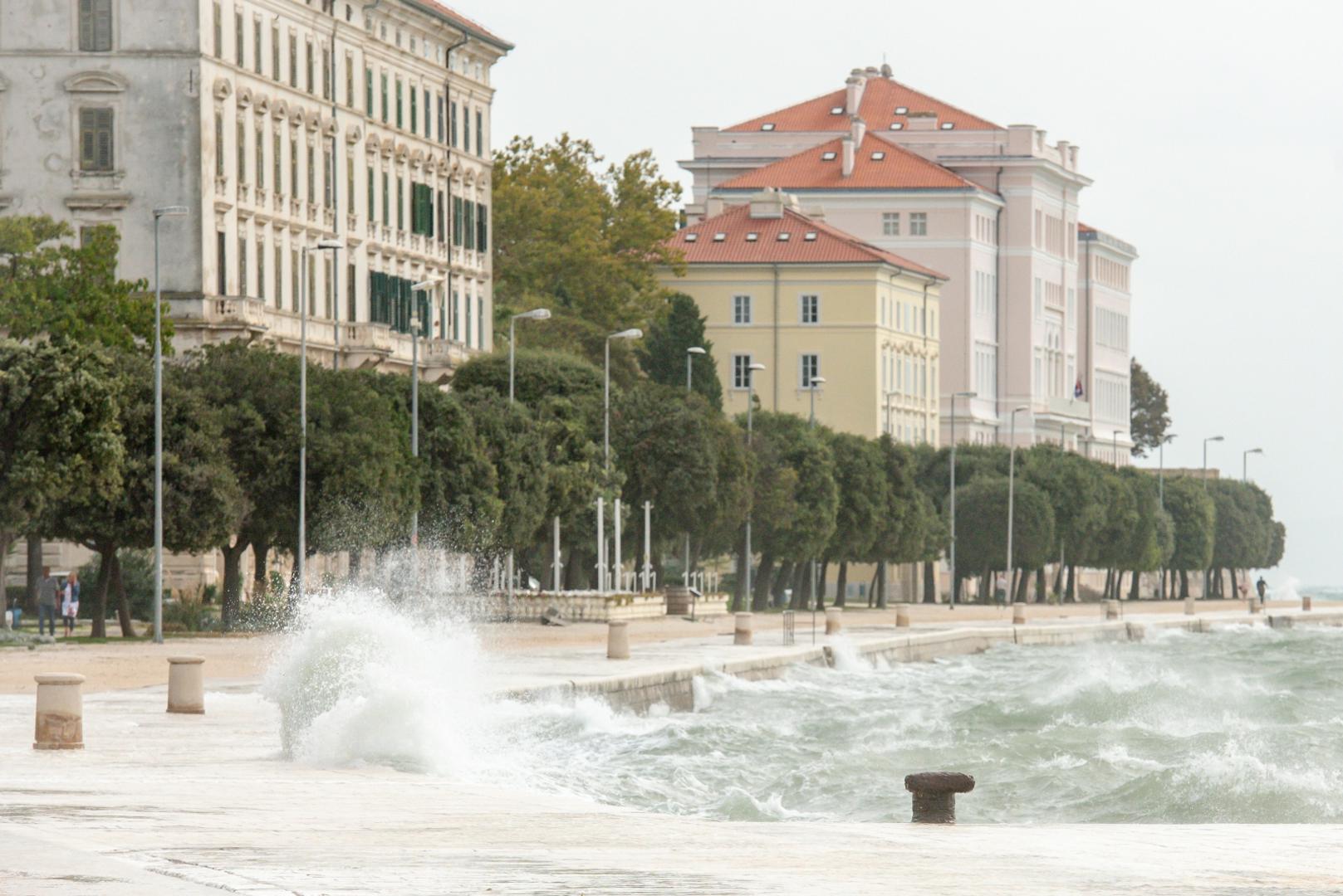 03.10.2020., Zadar -  Orkansko jugo divlja na zadarskom podrucju. Photo: Dino Stanin/PIXSELL