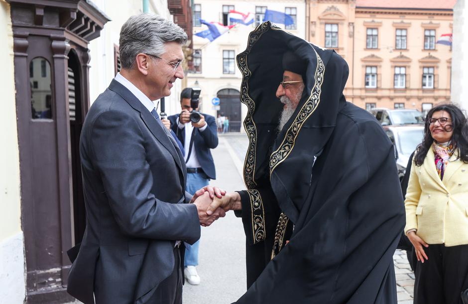 Zagreb: Predsjednik Vlade Andrej Plenkovi? primio je papu Tawadrosa II