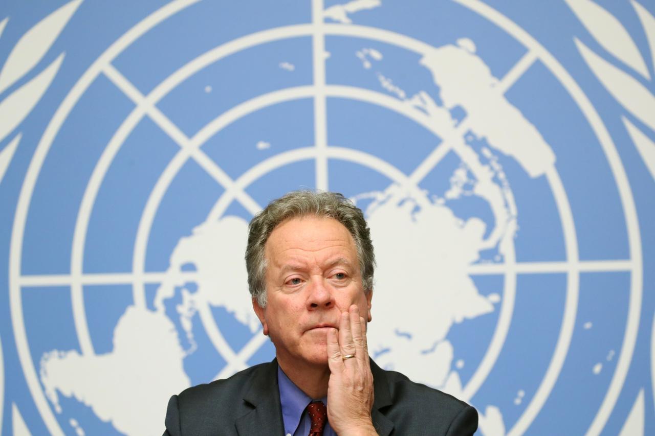 FILE PHOTO: WFP Executive director Beasley attends a news conference in Geneva