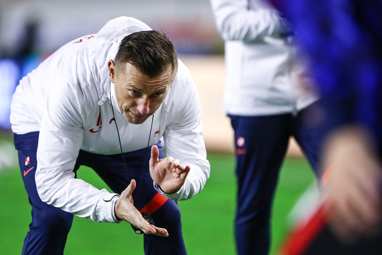 Split: Zagrijavanja igrača prije utakmice Lige nacija Hrvatska - Portugala