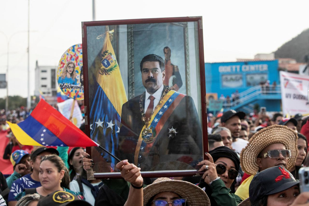 People attend rally to demand the release of ousted President Nicolas Maduro and his wife Cilia Flores