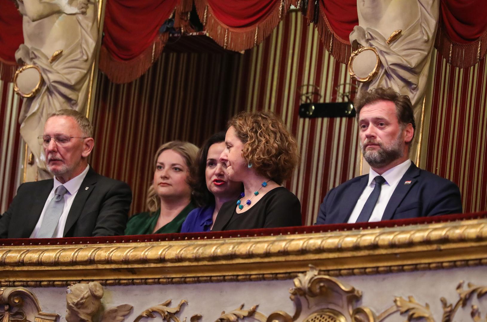30.5.2023., Zagreb,HNK - Sredisnja svecanost proslave Dana drzavnosti i 10. godisnjice hrvatskog clanstva u Europskoj uniji obiljezilo se svecanim koncertom u Hrvatskom narodnom kazalistu. Uoci pocetka koncerta premijer Plenkovic prigodno se obratio okupljenima.  Photo: Jurica Galoic/PIXSELL