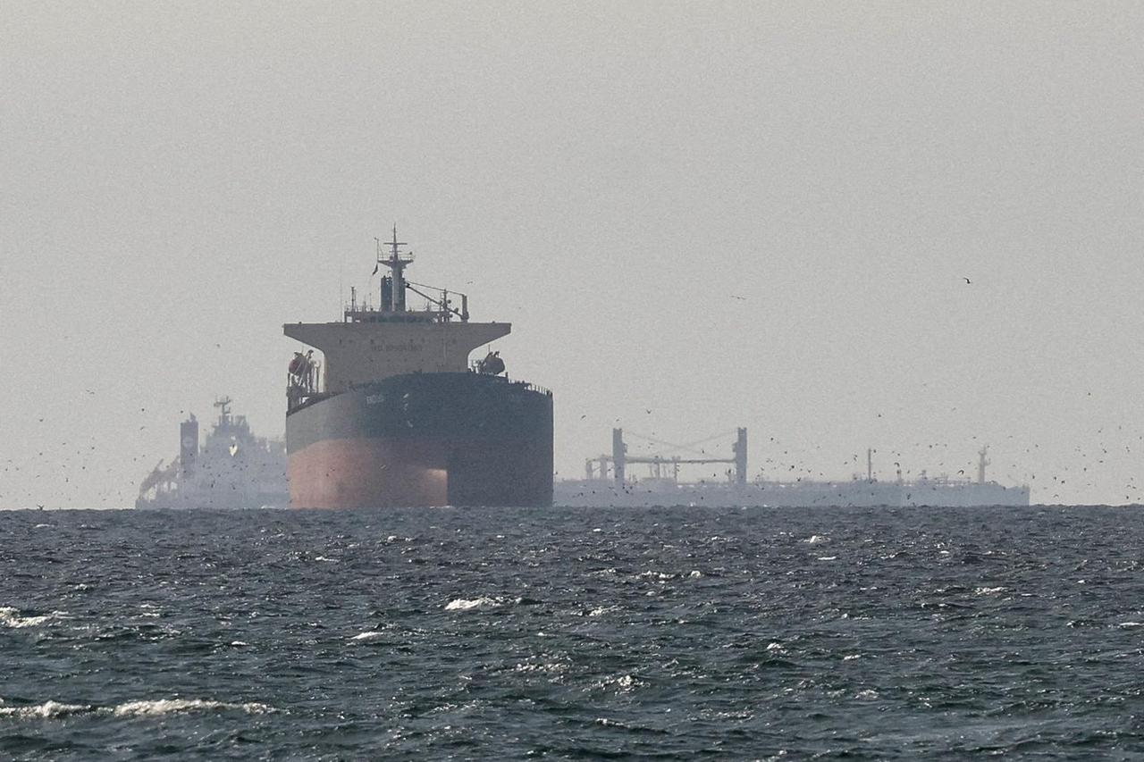 FILE PHOTO: FILE PHOTO: Cargo ships in the Gulf, near the Strait of Hormuz