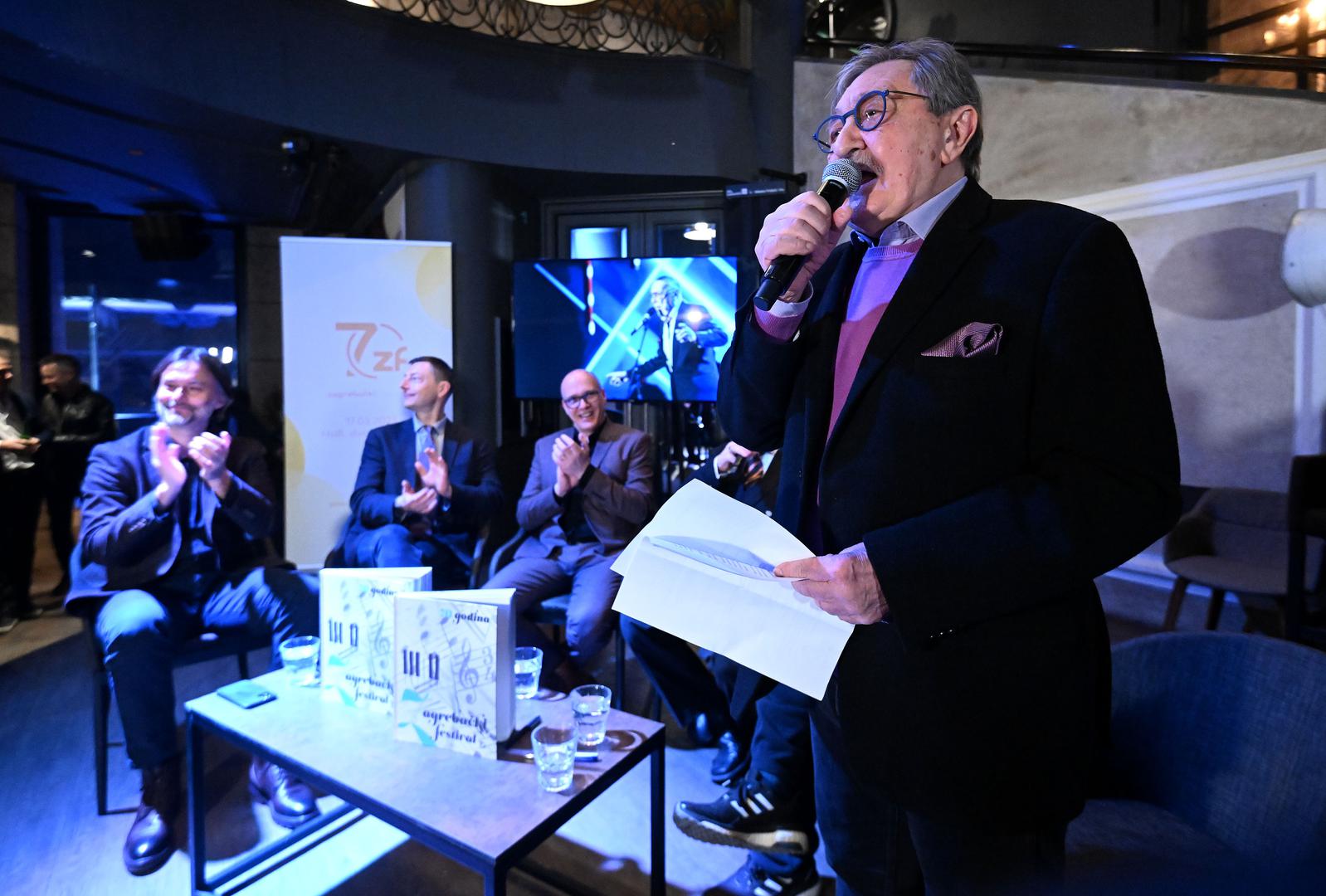 15.03.2023., Zagreb - 70 godina Zagrebackog festivala, promocija monografije i dodjela posebnog priznanja Dragi Diklicu. Vojo Siljak Photo: Marko Lukunic/PIXSELL