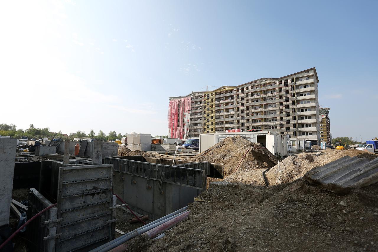 Zagreb: Radovi na izgradnji novog stambenog naselja Podbrežje