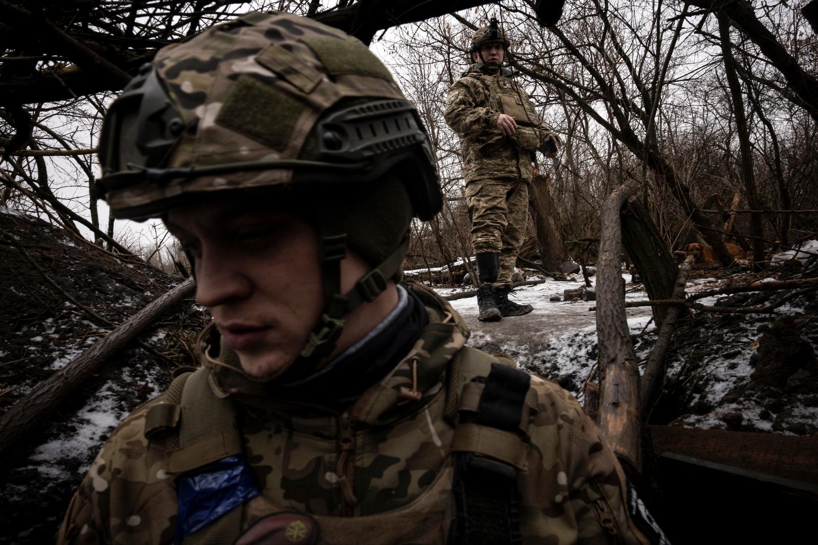 Odin (R), 32, a commander in the 28th Separate Mechanized Brigade who lost his right lower leg in late 2022 during the liberation of Kherson, talks to a subordinate at a mortar position, amid Russia's attack on Ukraine, in the Donetsk region, Ukraine January 26, 2024. REUTERS/Thomas Peter    To match Insight UKRAINE-CRISIS/AMPUTEES-WAR Photo: Thomas Peter/REUTERS