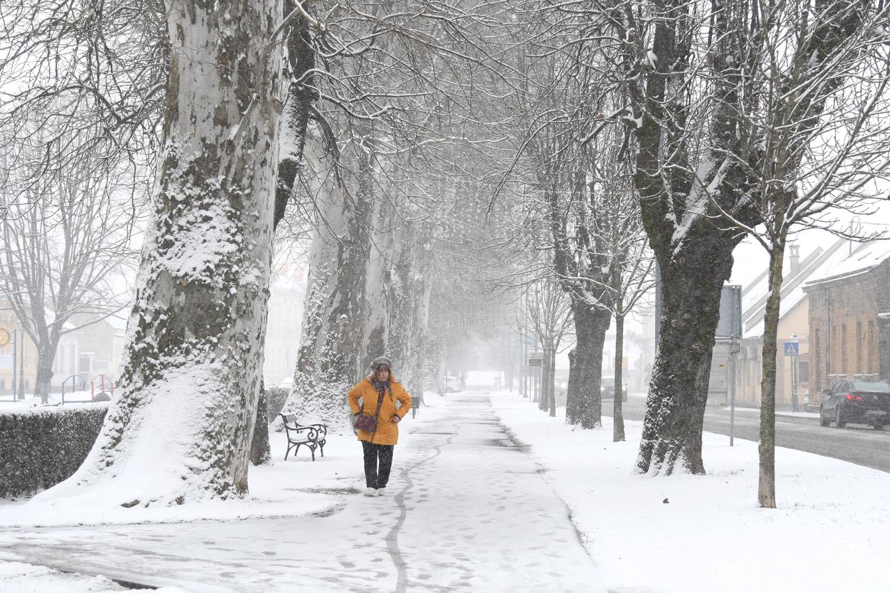 Prvi ovogodišnji snijeg u Bjelovaru