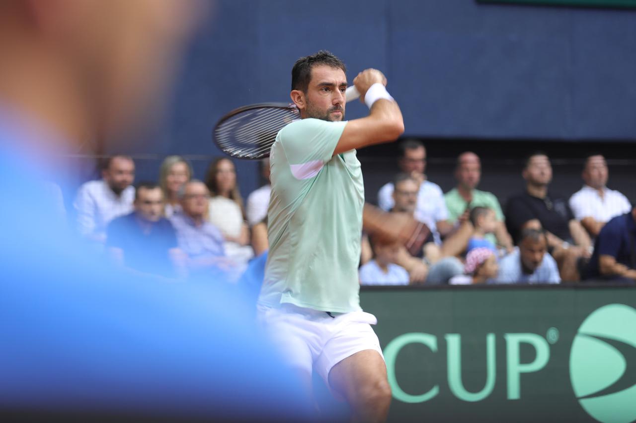 Osijek: Drugi dan Davis Cupa, Marin Čilić - Corentin Moutet