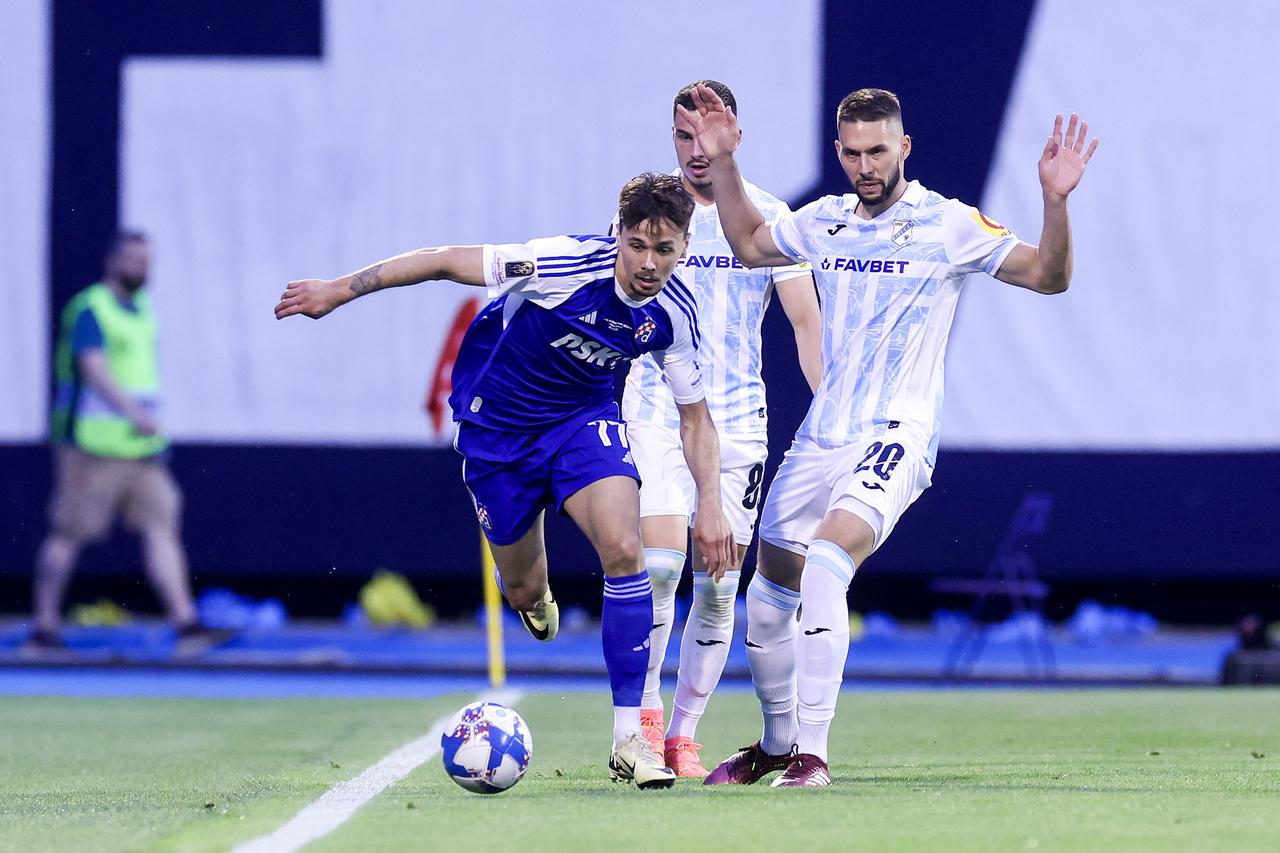 Zagreb: Susret Dinama i Rijeke u prvoj utakmici finala SuperSport Hrvatskog nogometnog kupa