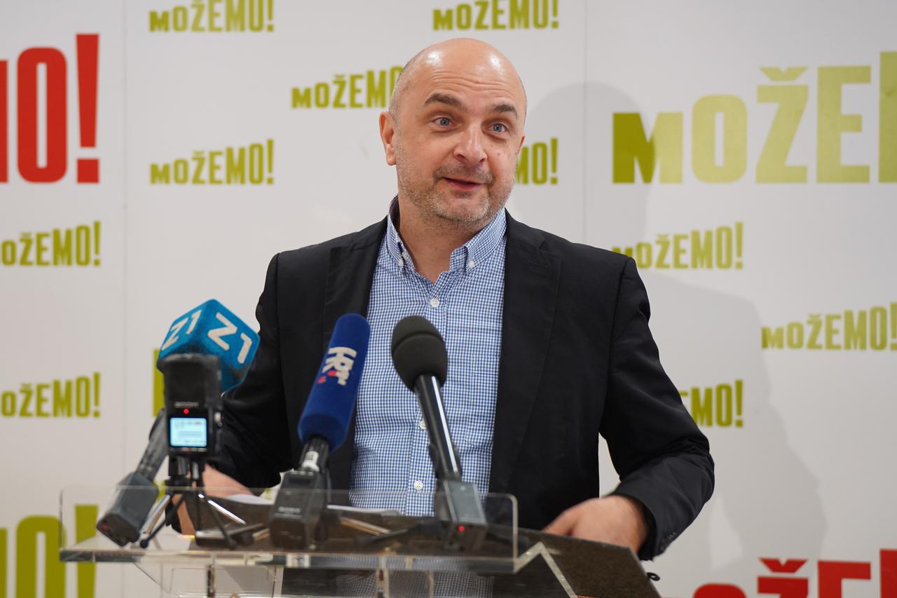 Zagreb:  Gordan Bosanac iz stranke Možemo održao je konferenciju za medije  