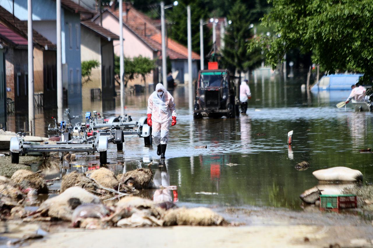 29.05.2014., Gunja - Posljedice katastrofalne poplave koja je pogodila Bosnu i Hercegovinu, Hrvatsku i Srbiju.