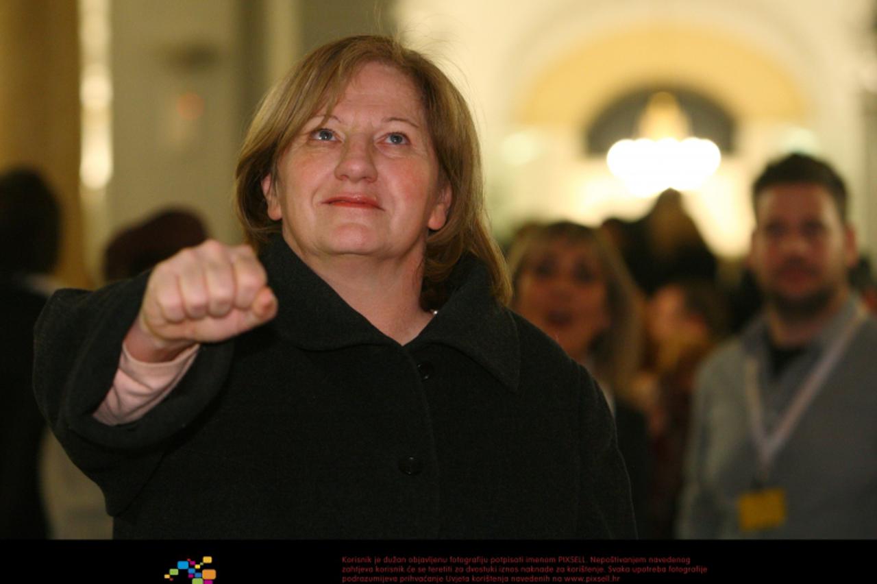 '27.01.2012., Zagreb - Svecano otvaranje Noci Muzeja, muzej Mimara. Ministrica kulture Andrea Zlatar na predstavljanju virtualnog muzeja Dubrovnika.  Photo: Tomislav Miletic/PIXSELL'