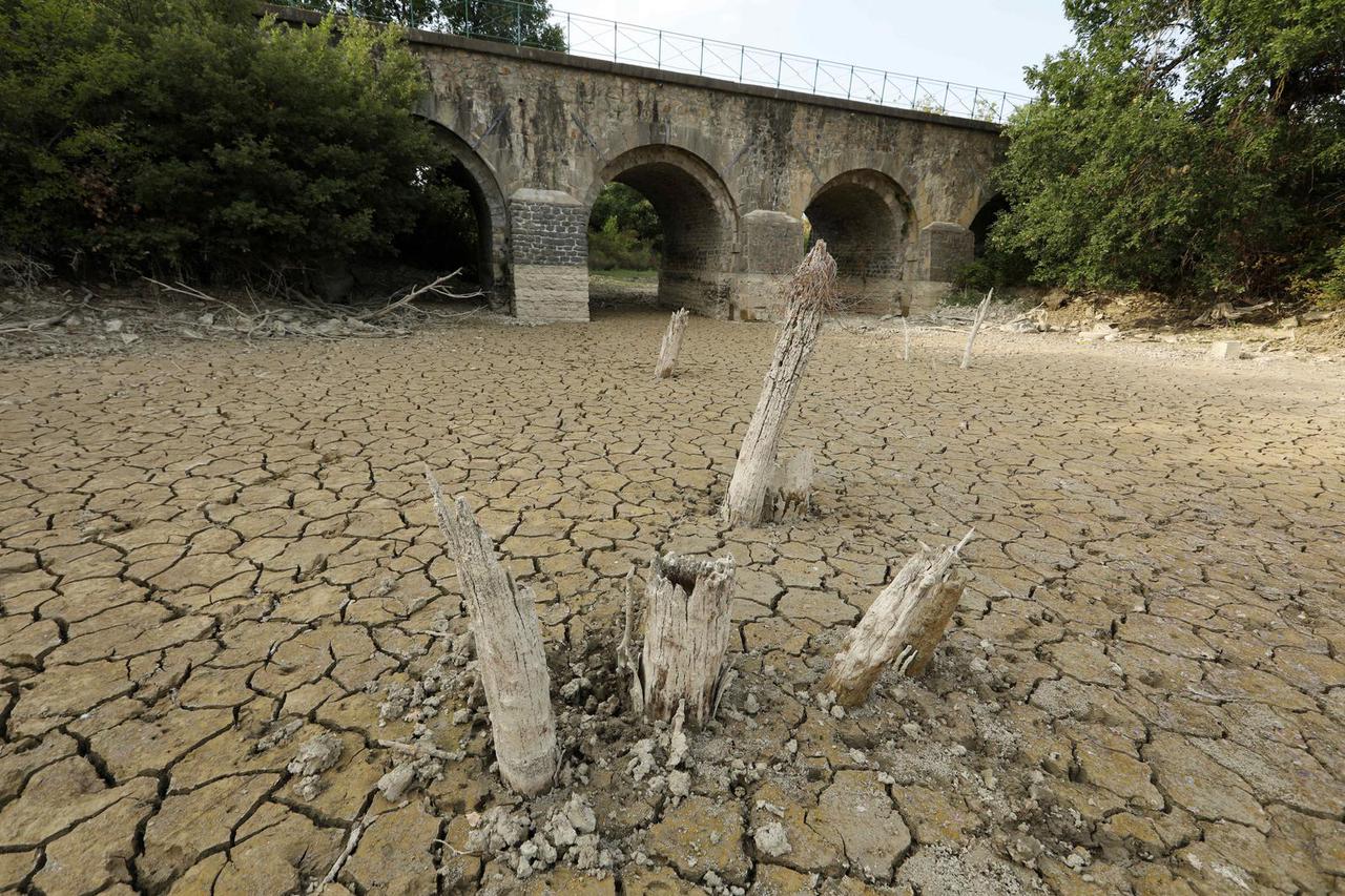Gardon River Shrivels During France's Hot And Dry Summer
