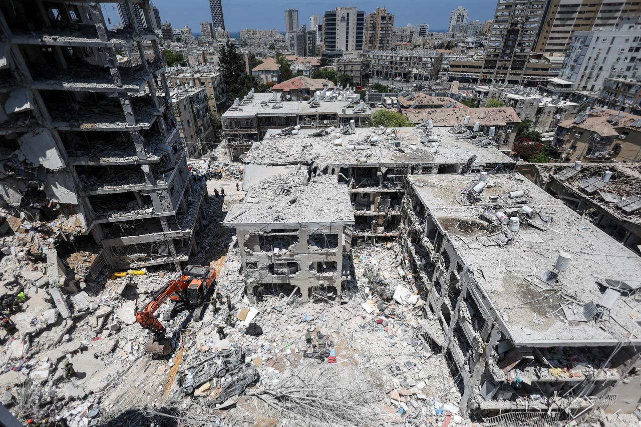 Aftermath of missile attack from Iran on Israel