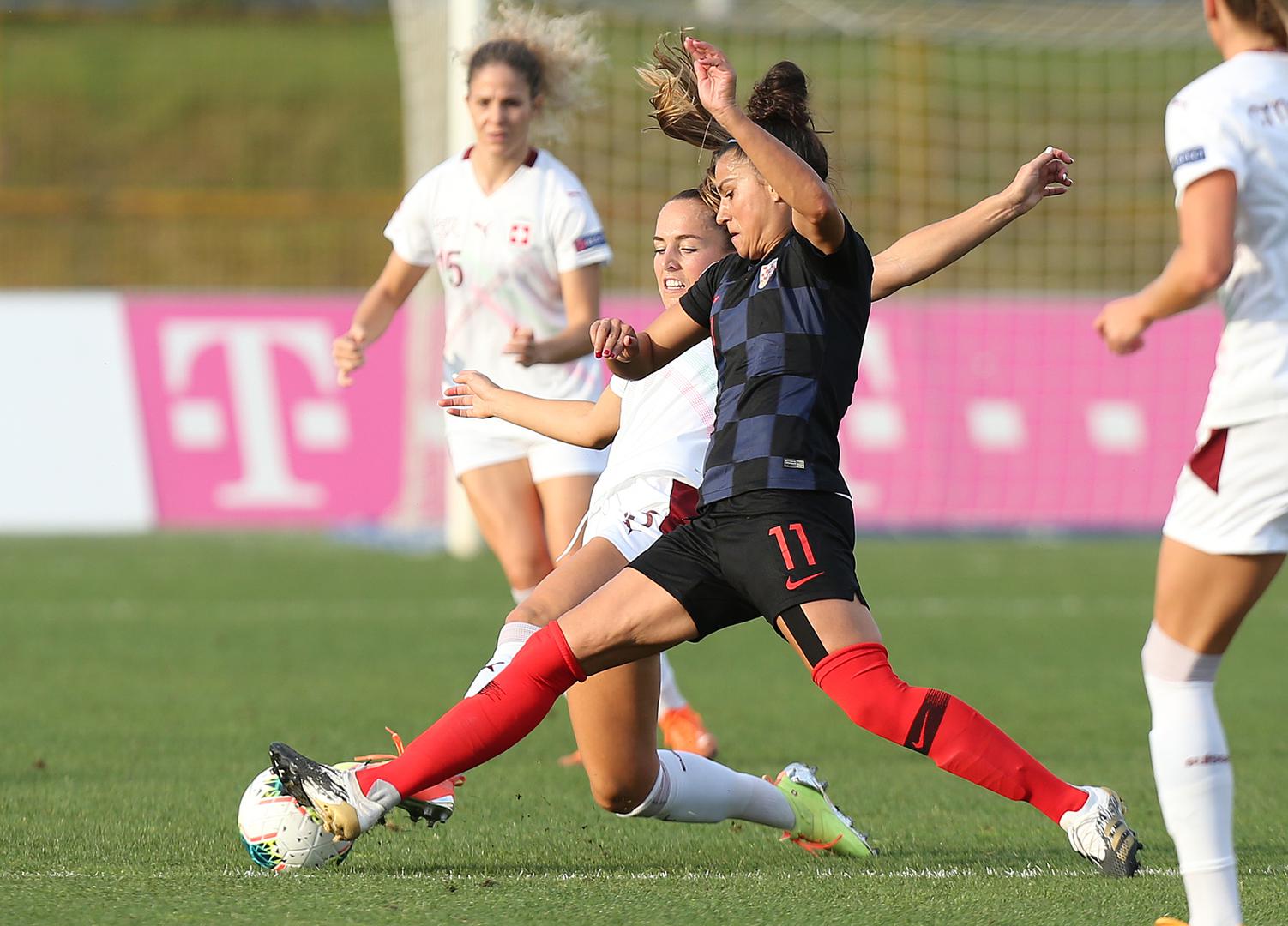18.09.2020., Zapresic - Kvalifikacijska utakmica za zensko nogometno EP, Hrvatska - Svicarska. Photo: Marko Prpic/PIXSELL