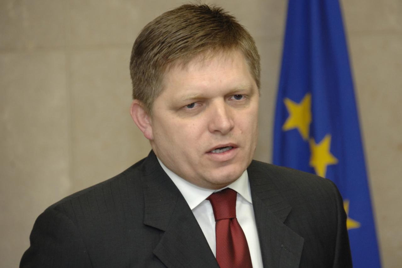 'Robert Fico, Slovak Prime Minister, was recieved by José Manuel Barroso, President of the EC'