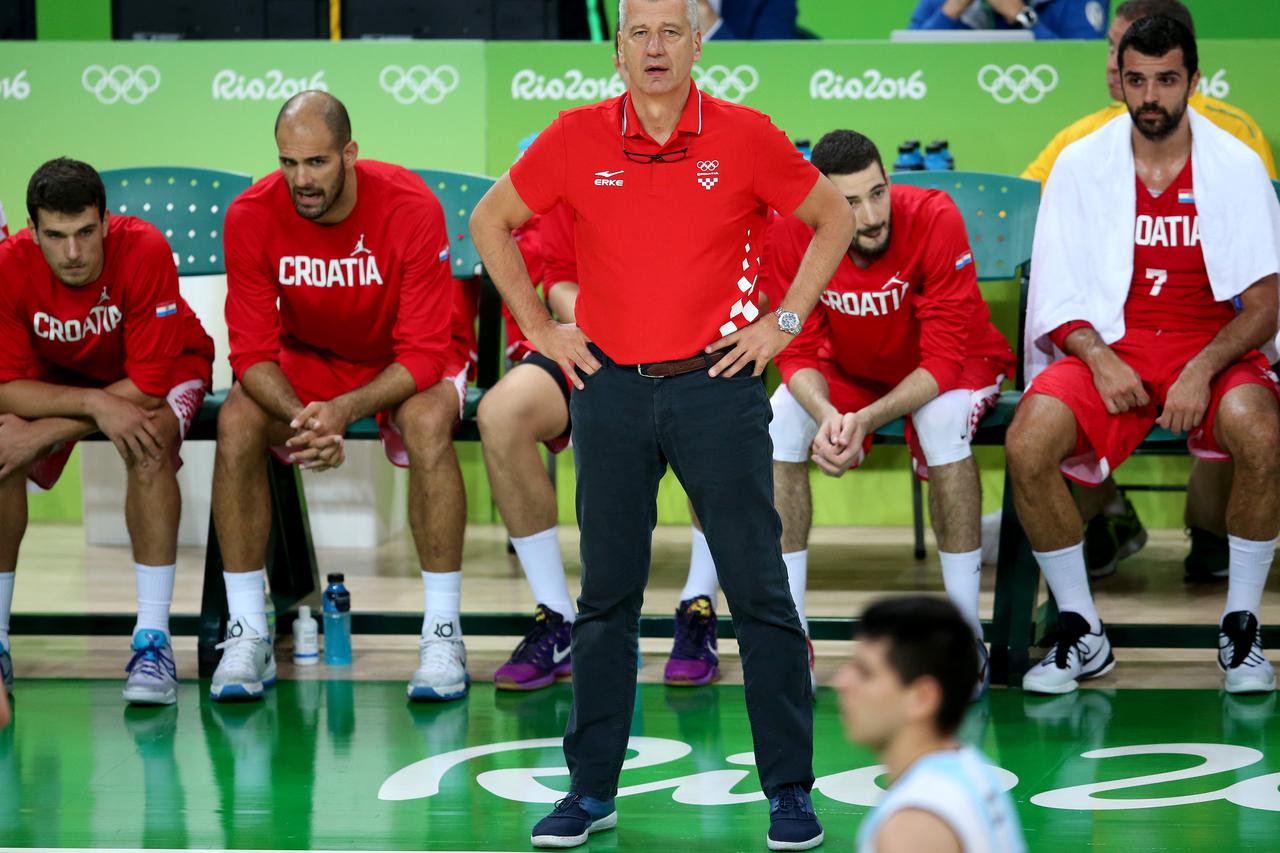 09.08.2016., Rio de Janeiro - Olimpijske igre Rio 2016. Kosarkaska utakmica, 2. kolo, skupina B, Hrvatska - Argentina. Hrvatski izbornik Aleksandar Petrovic.  Photo: Igor Kralj/PIXSELL