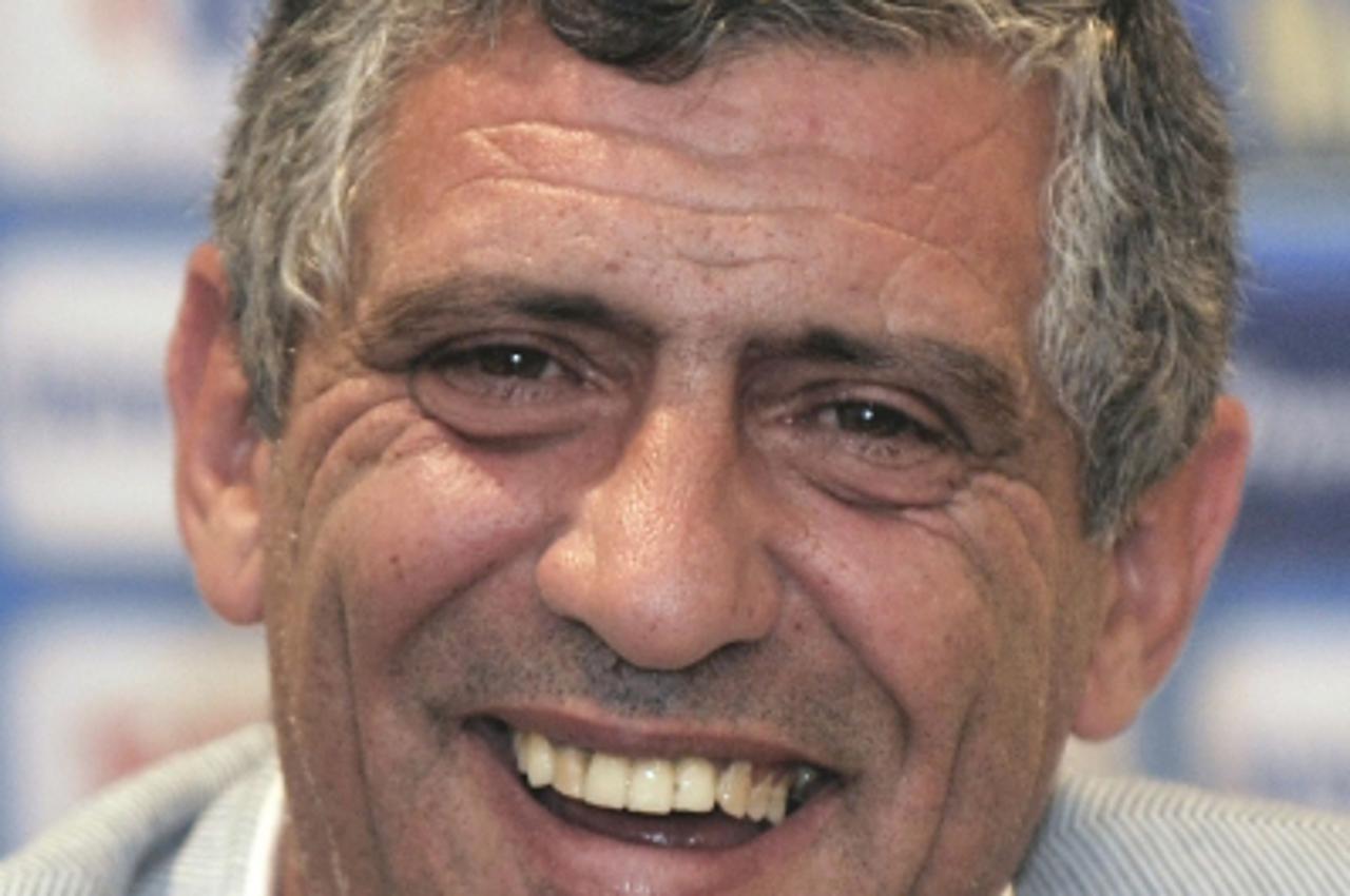 'The newly appointed manager of the Greek national football team, Portuguese Fernando Santos smiles during his official presentation by the Hellenic Football Federation in Athens on July 2, 2010. Sant