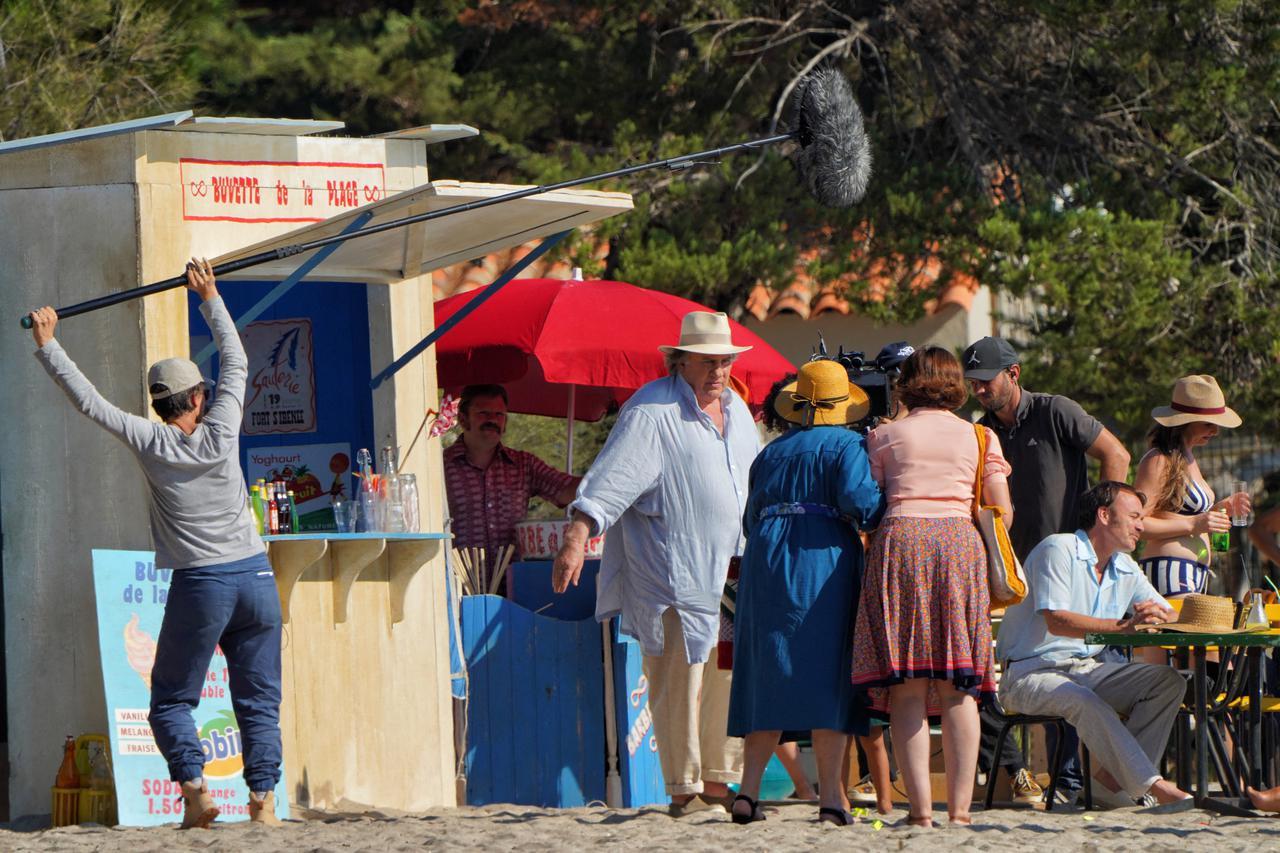 Exclu - Gerard Depardieu On The Set Of Les Volets Verts - French Riviera