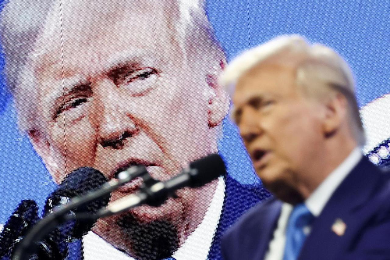 U.S. President Trump speaks at an FII Priority Saudi Investment summit in Miami