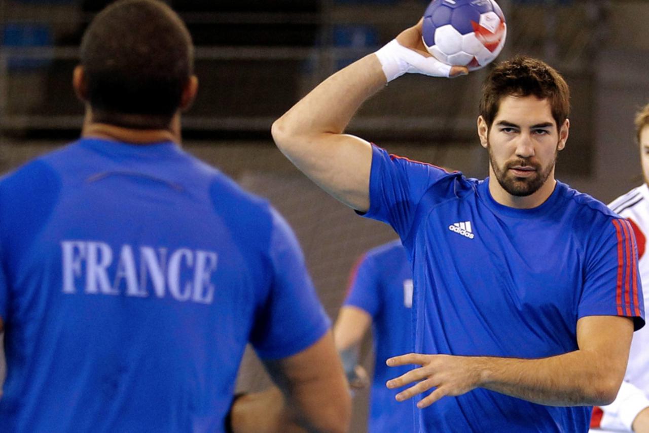 'France's handball team player Nikola Karabatic attends a training session in Toulon, southeastern France, January 4, 2013. France will participate in the World Men's Handball Championship, which is