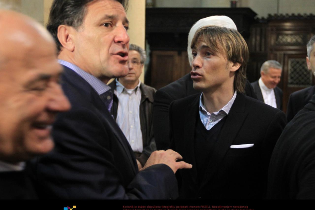 '26.04.2011., Zagreb - U zagrebackoj katedrali odrzana je misa za 100. rodjendan GNK Dinamo. Zdravko Mamic i Dario Simic. Photo: Antonio Bronic/PIXSELL'