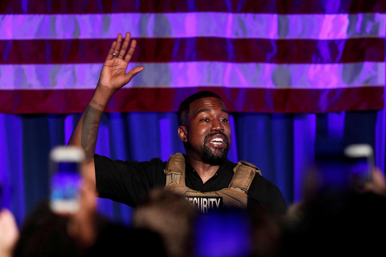 FILE PHOTO: Rapper Kanye West holds his first rally in support of his presidential bid in North Charleston