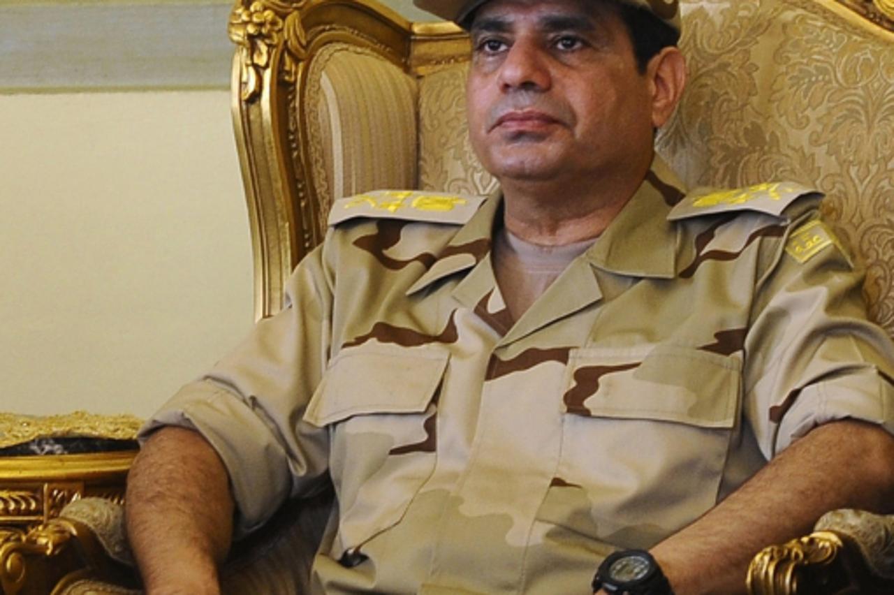 'Egypt\'s Defense Minister Abdel Fattah al-Sisi is seen during a news conference in Cairo on the release of seven members of the Egyptian security forces kidnapped by Islamist militants in Sinai, in t