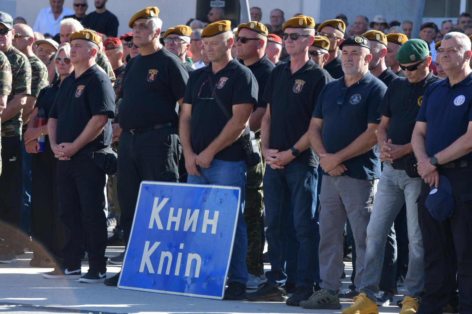 05.08.2025., Knin - Polaganje vijenaca na spomenik Oluja 95 povodom 30.Obljetnice Vojno-redarstvene akcije OLuja. Uz obitelji branitelja vijence je polozio i drzavni vrh, predsjednik Zoran Milanovic, premijer Andrej Plenkovic. Photo: Hrvoje Jelavic/PIXSELL