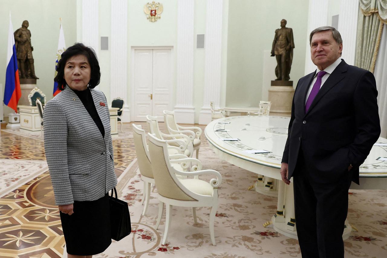 Russian President Vladimir Putin meets North Korean Foreign Minister Choe Son Hui in Moscow