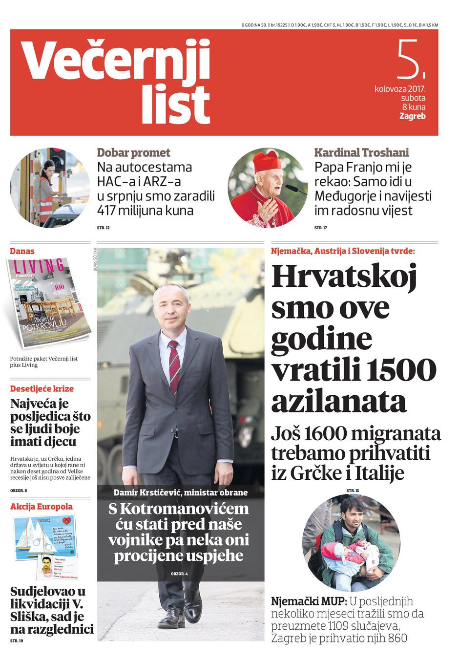 Naslovnica 5. 8. 2017.