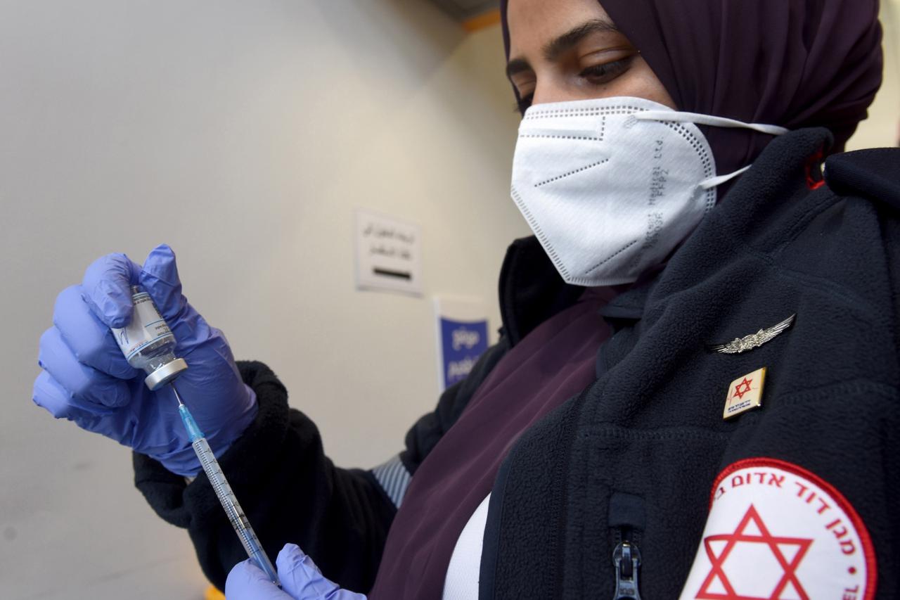 A Medic Prepares A Dose Of the COVID-19 Vaccine At An Israeli Checkpoint