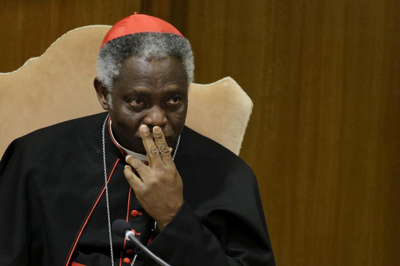 FILE PHOTO: Turkson attends a news conference for the presentation of Pope Francis' new encyclical titled "Laudato Si (Be Praised), On the Care of Our Common Home", at the Vatican