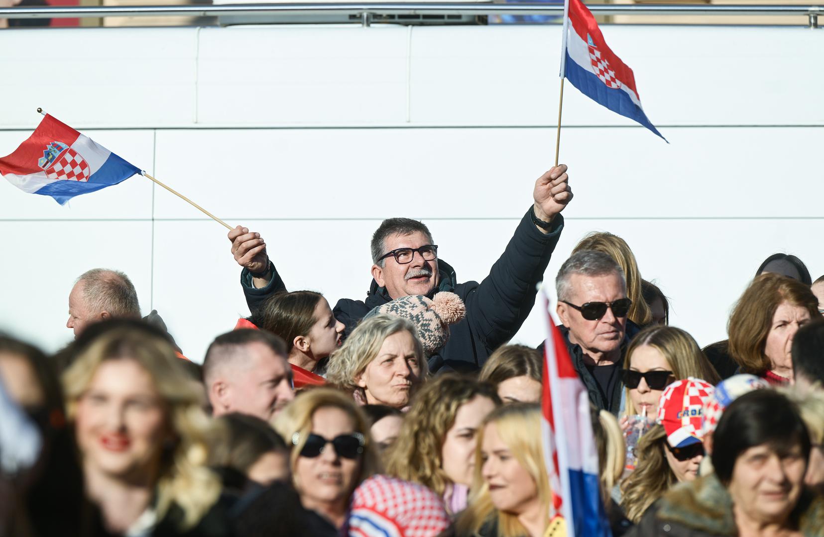 03.02.2025., Zagreb - Svecani docek hrvatske rukometne reprezentacije u Zagrebu nakon osvojenog drugog mjesta na Svjetkom prvenstvu.
 Photo: Neva Zganec/PIXSELL