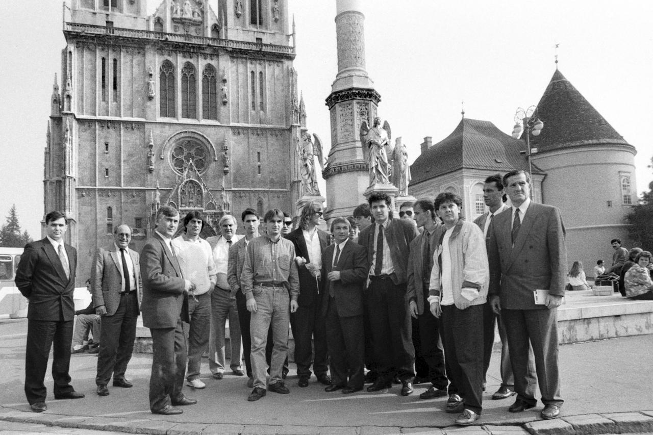 Zagreb: Hrvatska reprezentacija uoči prijateljske utakmice protiv SAD-a, 17.10.1990.